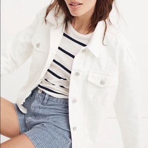 Madewell - Boxy Crop denim jacket in white